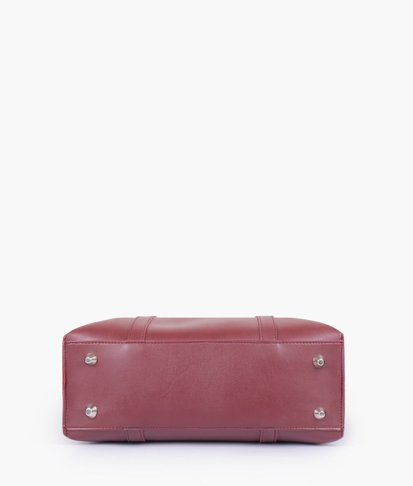 Burgundy double-handle tote bag