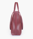 Burgundy double-handle tote bag