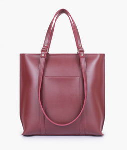 Burgundy double-handle tote bag